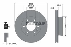 DISC FRANA TEXTAR 92301203 - Compatibil cu FREIGHTLINER, MERCEDES-BENZ