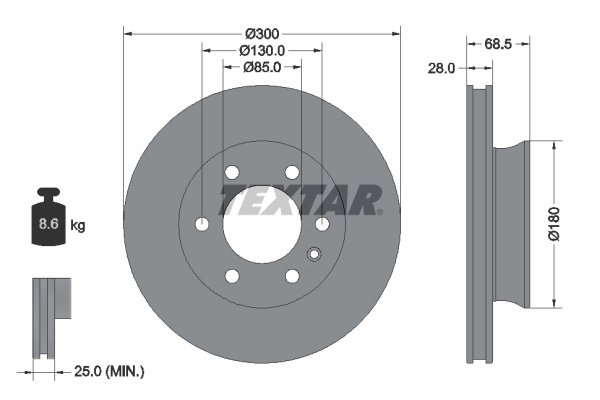 Disc frana Textar 92301203