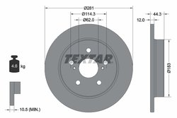 DISC FRANA TEXTAR 92301403 - Compatibil cu DAIHATSU, LEXUS, TOYOTA, TOYOTA (FAW), TOYOTA (GAC)