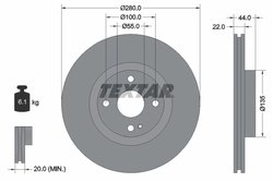 DISC FRANA TEXTAR 92301503 - Compatibil cu ABARTH, FIAT, MAZDA