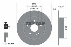 DISC FRANA TEXTAR 92301603 - Compatibil cu EVERUS, HONDA, HONDA (DONGFENG), HONDA (GAC)