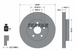 DISC FRANA TEXTAR 92301703 - Compatibil cu TOYOTA