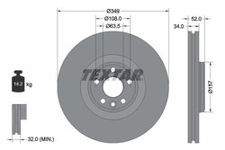 DISC FRANA TEXTAR 92301805 - Compatibil cu JAGUAR, JAGUAR (CHERY), LAND ROVER