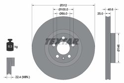 DISC FRANA TEXTAR 92303303 - Compatibil cu VW