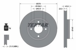 DISC FRANA TEXTAR 92303203 - Compatibil cu FORD
