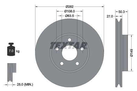 DISC FRANA TEXTAR 92303405 - Compatibil cu FORD, FORD AUSTRALIA