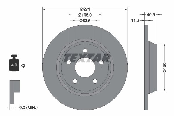 Disc frana Textar 92303503