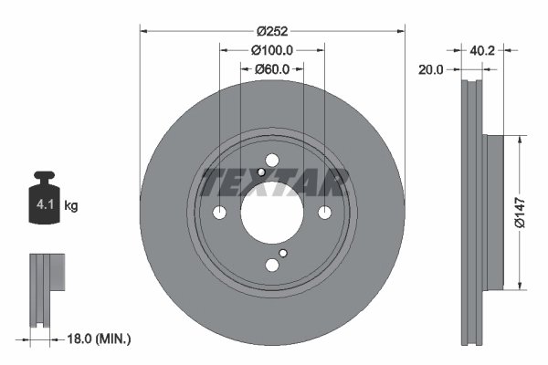 DISC FRANA TEXTAR 92303703 - Compatibil cu SUZUKI