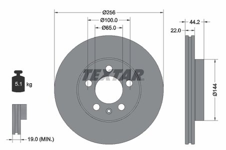 DISC FRANA TEXTAR 92303803 - Compatibil cu AUDI, SEAT, SKODA, SKODA (SVW), VW