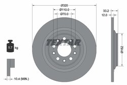 DISC FRANA TEXTAR 92304103 - Compatibil cu JEEP, JEEP (GAC FCA)