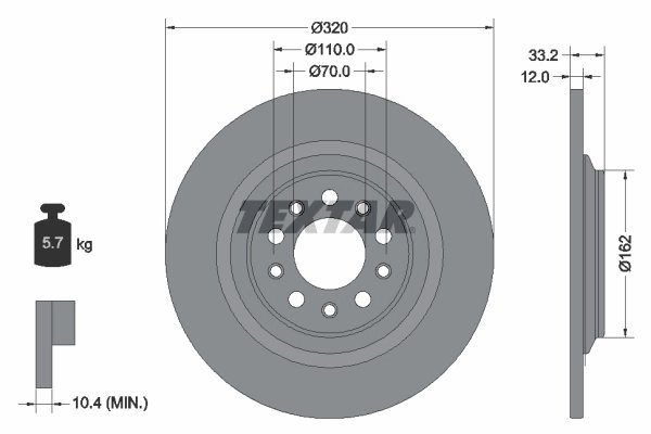 Disc frana Textar 92304103