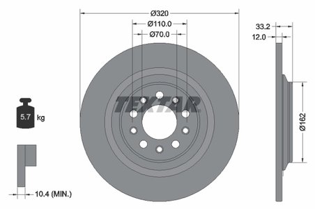 Disc frana Textar 92304103