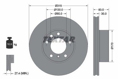 DISC FRANA TEXTAR 92304905 - Compatibil cu MERCEDES-BENZ, PUCH