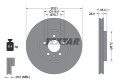 DISC FRANA TEXTAR 92305505 - Compatibil cu HOLDEN, OPEL, VAUXHALL