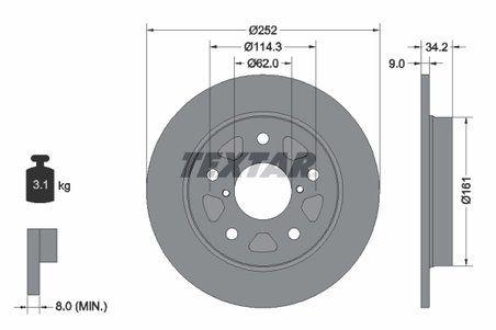 Disc frana Textar 92305703