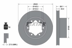 DISC FRANA TEXTAR 92305803 - Compatibil cu MAN, VW