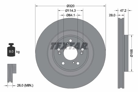 DISC FRANA TEXTAR 92306203 - Compatibil cu HONDA