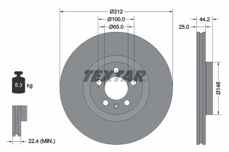Disc frana Textar 92306405