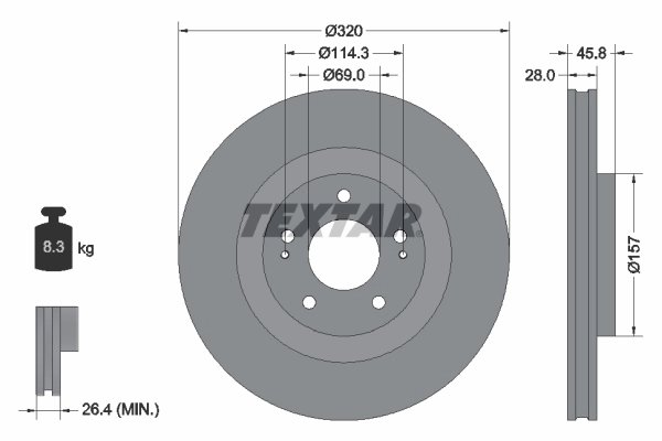 Disc frana Textar 92306503