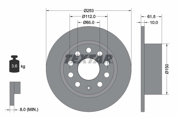 DISC FRANA TEXTAR 92306603 - Compatibil cu SKODA, SKODA (SVW)