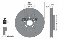DISC FRANA TEXTAR 92307105 - Compatibil cu MERCEDES-BENZ