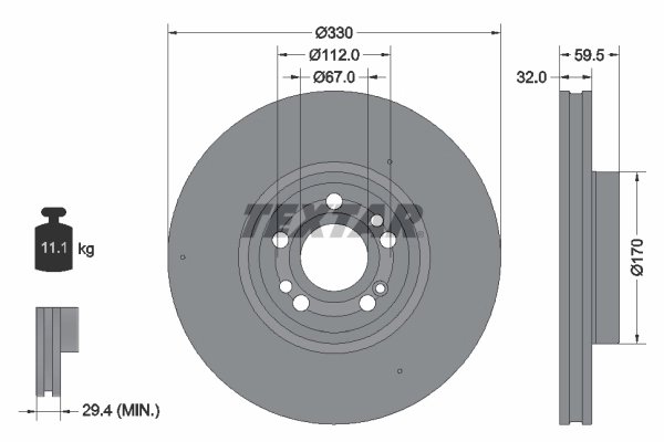 Disc frana Textar 92307105