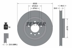 DISC FRANA TEXTAR 92307803 - Compatibil cu LAND ROVER