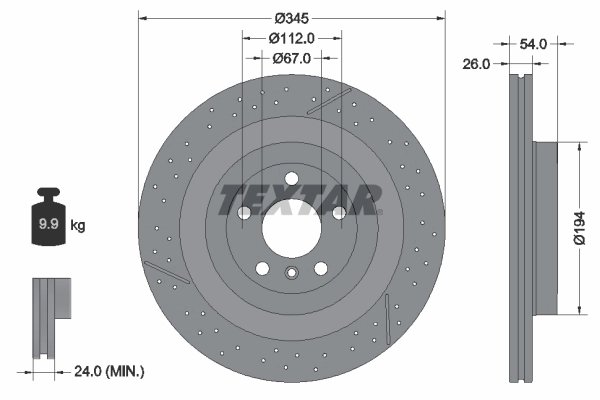 DISC FRANA TEXTAR 92307905 - Compatibil cu MERCEDES-BENZ