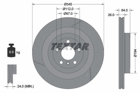 DISC FRANA TEXTAR 92307905 - Compatibil cu MERCEDES-BENZ