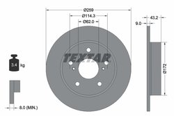 DISC FRANA TEXTAR 92308303 - Compatibil cu SUZUKI, SUZUKI (CHANGAN)