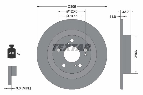 DISC FRANA TEXTAR 92308403 - Compatibil cu HONDA