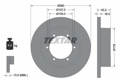 DISC FRANA TEXTAR 92308500 - Compatibil cu NISSAN, RENAULT TRUCKS