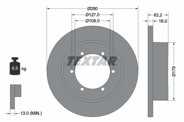 DISC FRANA TEXTAR 92308500 - Compatibil cu NISSAN, RENAULT TRUCKS