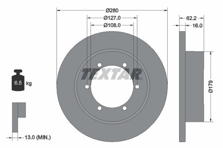 DISC FRANA TEXTAR 92308500 - Compatibil cu NISSAN, RENAULT TRUCKS