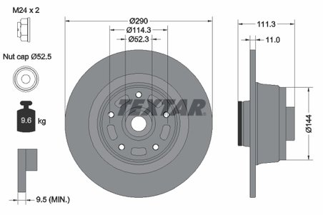 DISC FRANA TEXTAR 92309003 - Compatibil cu RENAULT