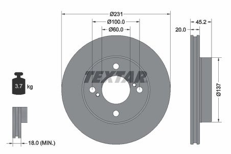 DISC FRANA TEXTAR 92309403 - Compatibil cu SUZUKI
