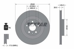 DISC FRANA TEXTAR 92309703 - Compatibil cu POLESTAR, VOLVO, VOLVO ASIA