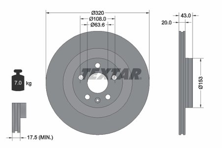 DISC FRANA TEXTAR 92309703 - Compatibil cu POLESTAR, VOLVO, VOLVO ASIA