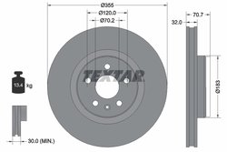 DISC FRANA TEXTAR 92313905 - Compatibil cu TESLA
