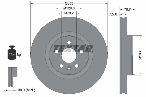DISC FRANA TEXTAR 92313905 - Compatibil cu TESLA