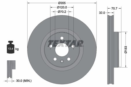 DISC FRANA TEXTAR 92313905 - Compatibil cu TESLA
