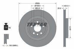 DISC FRANA TEXTAR 92314305 - Compatibil cu JAGUAR, LAND ROVER