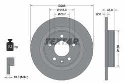 DISC FRANA TEXTAR 92314603 - Compatibil cu BUICK (SGM), CADILLAC (SGM), CHEVROLET, CHEVROLET (SGM), HOLDEN, OPEL, VAUXHALL