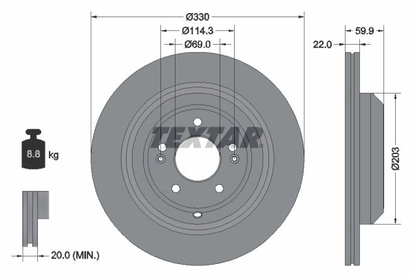 Disc frana Textar 92314905