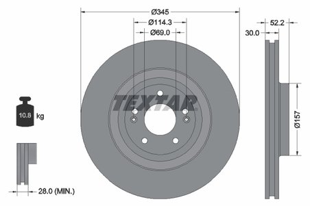 DISC FRANA TEXTAR 92315103 - Compatibil cu HYUNDAI