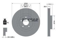 DISC FRANA TEXTAR 92315203 - Compatibil cu MAZDA