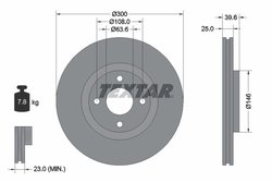 DISC FRANA TEXTAR 92315503 - Compatibil cu FORD, FORD AUSTRALIA