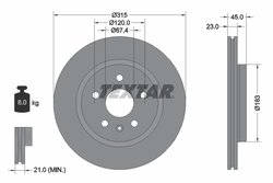 DISC FRANA TEXTAR 92315803 - Compatibil cu BUICK (SGM), CADILLAC (SGM), OPEL, VAUXHALL