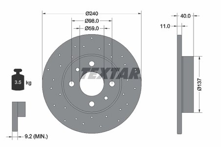 Disc frana Textar 92316003
