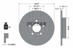 DISC FRANA TEXTAR 92316803 - Compatibil cu MERCEDES-BENZ, MERCEDES-BENZ (BBDC)